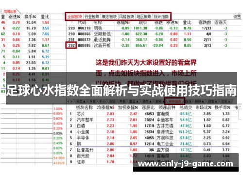 足球心水指数全面解析与实战使用技巧指南